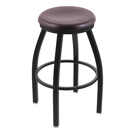 Holland Bar Stool Co 36" Swivel X-Tall Bar Stool, Black Wrinkle, Dark Cherry Oak Seat X802